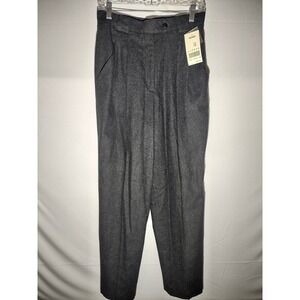 Vtg Incognito Women's Charcoal Gray Wool Blend Pleated Trousers Pants Size 12‎